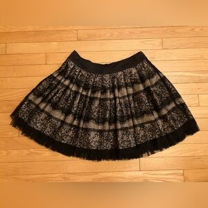 Forever 21 Black and Cream Lace Mini Skater Skirt